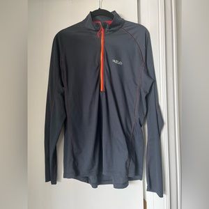 Rab Mens Interval Long Sleeve Zip Tee Ebony M